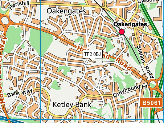 TF2 0BJ map - OS VectorMap District (Ordnance Survey)
