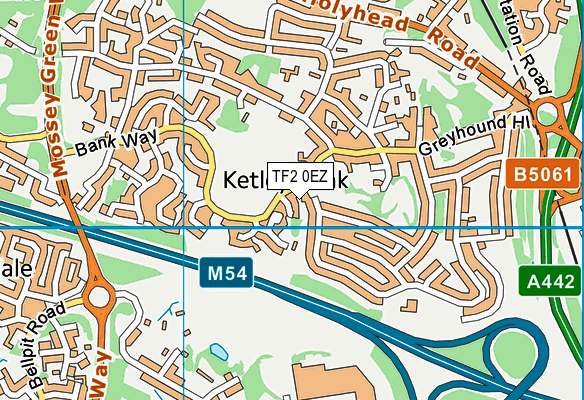 Ketley Bank map (TF2 0EZ) - OS VectorMap District (Ordnance Survey)