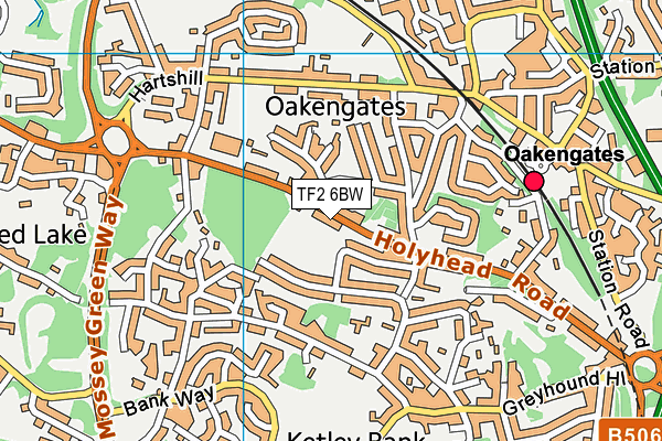 TF2 6BW map - OS VectorMap District (Ordnance Survey)