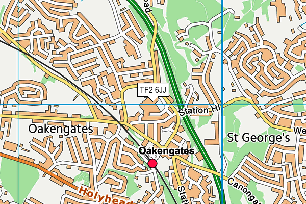 TF2 6JJ map - OS VectorMap District (Ordnance Survey)