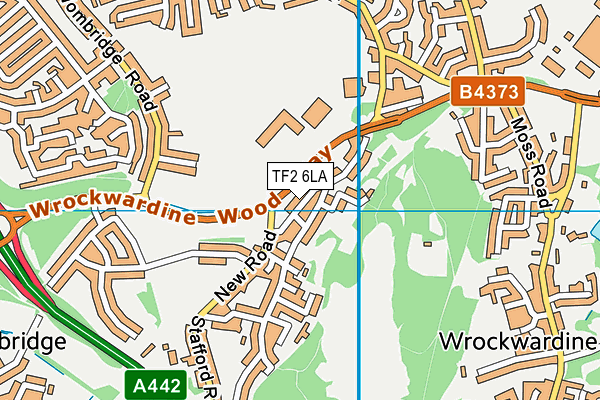 TF2 6LA map - OS VectorMap District (Ordnance Survey)