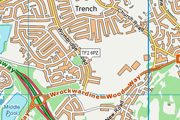 TF2 6PZ map - OS VectorMap District (Ordnance Survey)