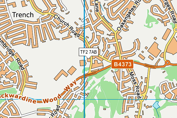 Oakengates Leisure Centre map (TF2 7AB) - OS VectorMap District (Ordnance Survey)