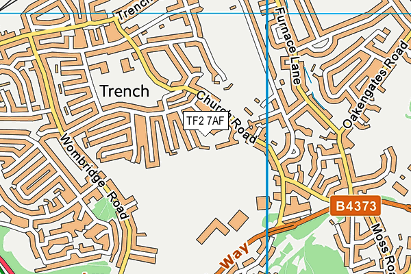 TF2 7AF map - OS VectorMap District (Ordnance Survey)