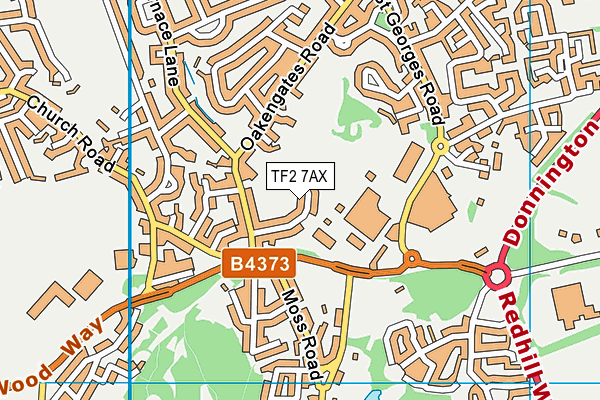 TF2 7AX map - OS VectorMap District (Ordnance Survey)