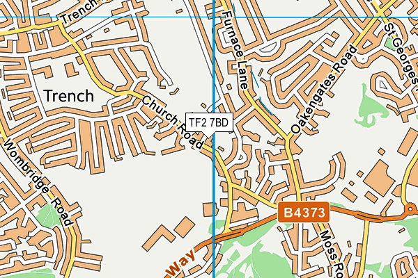 TF2 7BD map - OS VectorMap District (Ordnance Survey)