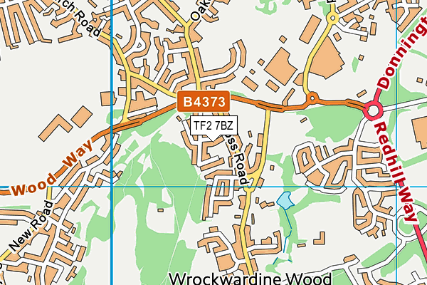 TF2 7BZ map - OS VectorMap District (Ordnance Survey)