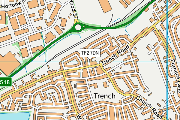 TF2 7DN map - OS VectorMap District (Ordnance Survey)