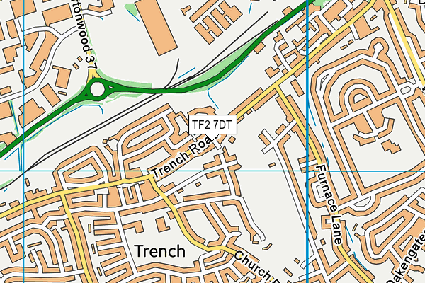 TF2 7DT map - OS VectorMap District (Ordnance Survey)