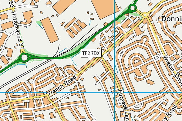 TF2 7DX map - OS VectorMap District (Ordnance Survey)