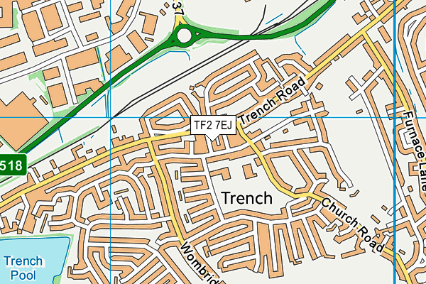 TF2 7EJ map - OS VectorMap District (Ordnance Survey)