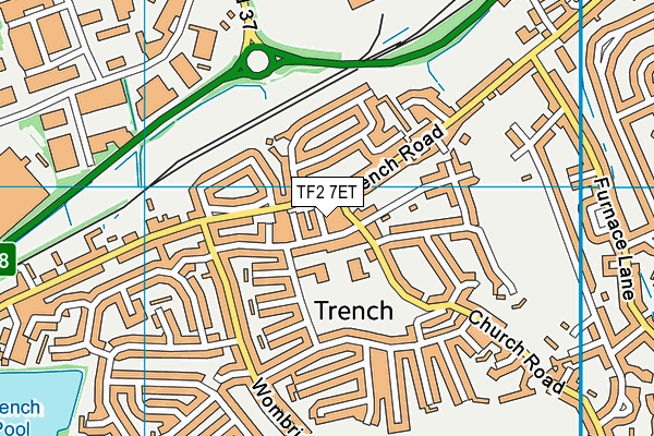 TF2 7ET map - OS VectorMap District (Ordnance Survey)