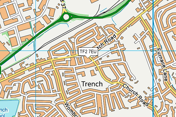 TF2 7EU map - OS VectorMap District (Ordnance Survey)