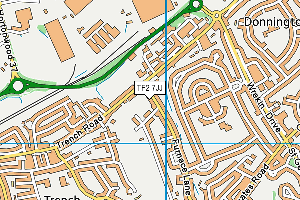 TF2 7JJ map - OS VectorMap District (Ordnance Survey)