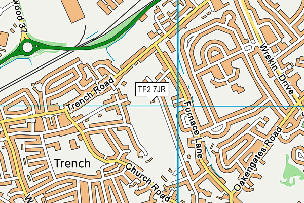 Sutherland Co-operative Academy (Closed) map (TF2 7JR) - OS VectorMap District (Ordnance Survey)