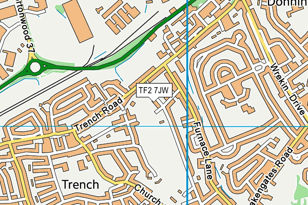 Trench Playing Field map (TF2 7JW) - OS VectorMap District (Ordnance Survey)