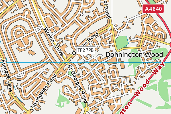 TF2 7PB map - OS VectorMap District (Ordnance Survey)