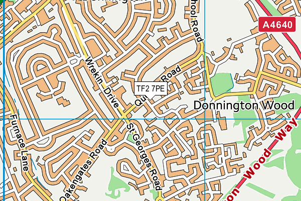 TF2 7PE map - OS VectorMap District (Ordnance Survey)