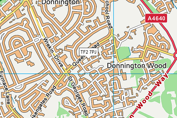TF2 7PJ map - OS VectorMap District (Ordnance Survey)