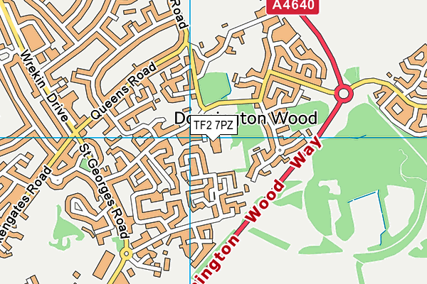 TF2 7PZ map - OS VectorMap District (Ordnance Survey)