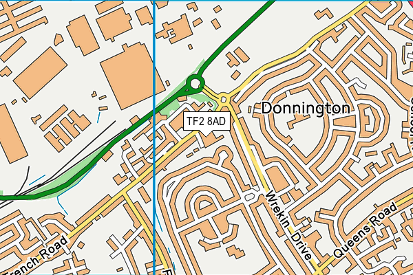 TF2 8AD map - OS VectorMap District (Ordnance Survey)
