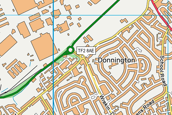 TF2 8AE map - OS VectorMap District (Ordnance Survey)