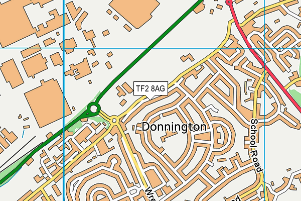 TF2 8AG map - OS VectorMap District (Ordnance Survey)