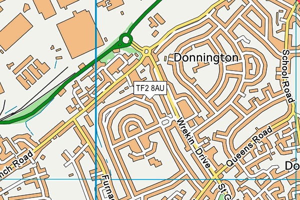 TF2 8AU map - OS VectorMap District (Ordnance Survey)