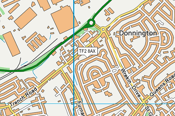 TF2 8AX map - OS VectorMap District (Ordnance Survey)