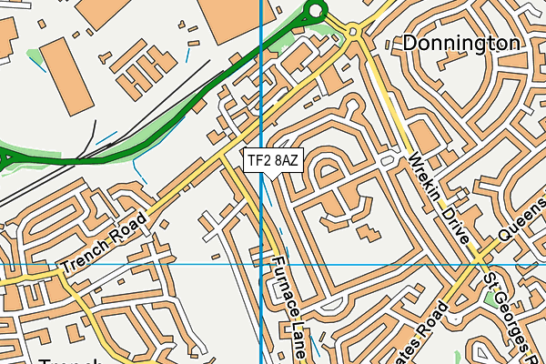 TF2 8AZ map - OS VectorMap District (Ordnance Survey)
