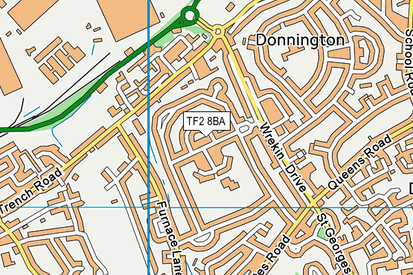 TF2 8BA map - OS VectorMap District (Ordnance Survey)