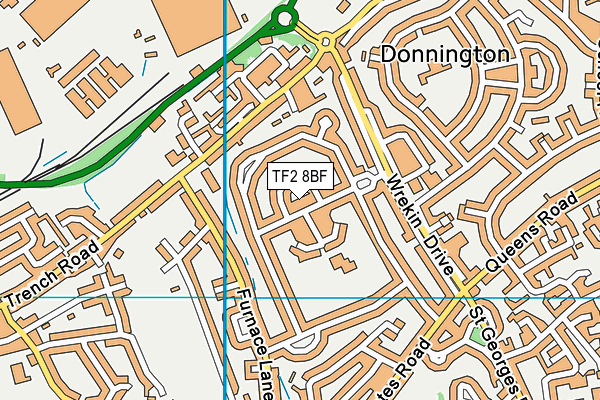 TF2 8BF map - OS VectorMap District (Ordnance Survey)