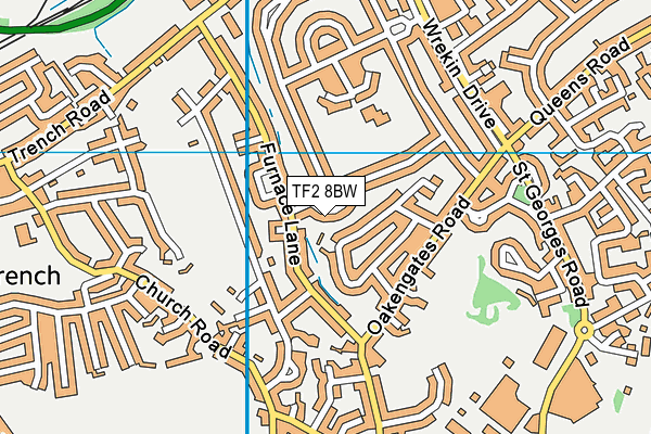 TF2 8BW map - OS VectorMap District (Ordnance Survey)