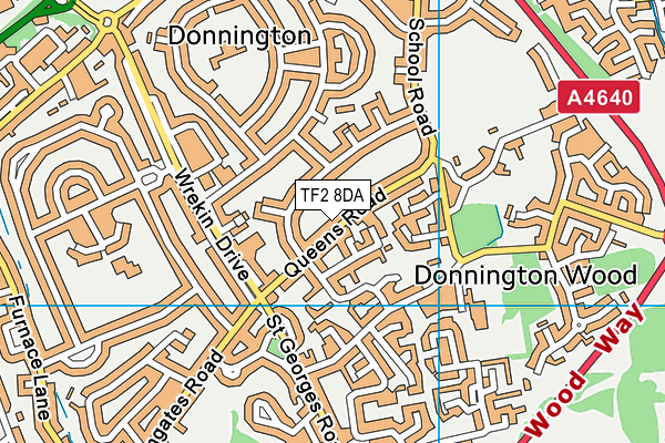 TF2 8DA map - OS VectorMap District (Ordnance Survey)