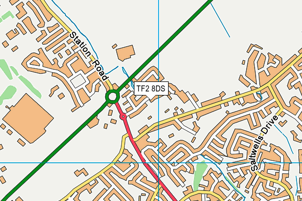 TF2 8DS map - OS VectorMap District (Ordnance Survey)