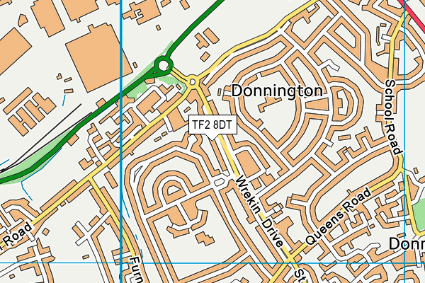 TF2 8DT map - OS VectorMap District (Ordnance Survey)