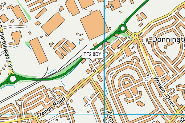 TF2 8DY map - OS VectorMap District (Ordnance Survey)