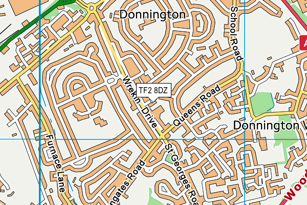 TF2 8DZ map - OS VectorMap District (Ordnance Survey)