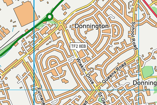 TF2 8EB map - OS VectorMap District (Ordnance Survey)