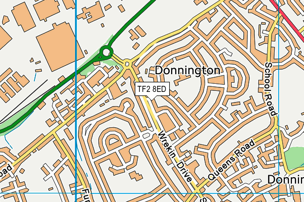 TF2 8ED map - OS VectorMap District (Ordnance Survey)