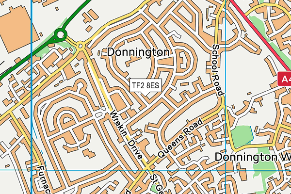 TF2 8ES map - OS VectorMap District (Ordnance Survey)