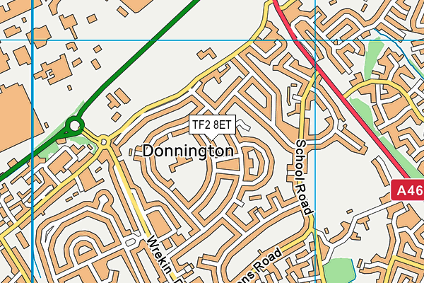 TF2 8ET map - OS VectorMap District (Ordnance Survey)