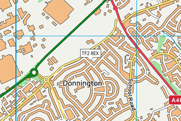 TF2 8EX map - OS VectorMap District (Ordnance Survey)