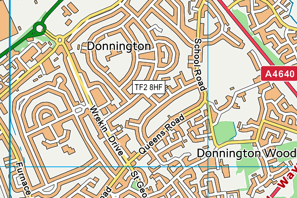 TF2 8HF map - OS VectorMap District (Ordnance Survey)