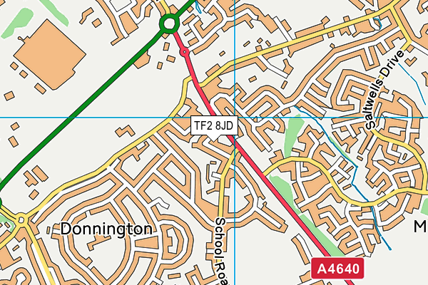 TF2 8JD map - OS VectorMap District (Ordnance Survey)