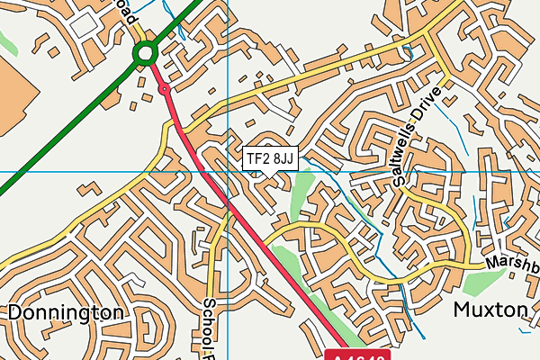 TF2 8JJ map - OS VectorMap District (Ordnance Survey)