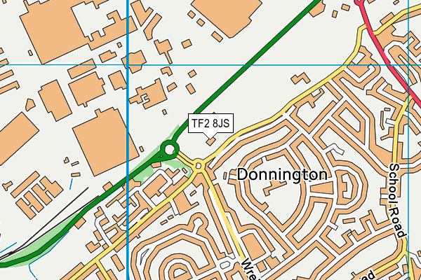 TF2 8JS map - OS VectorMap District (Ordnance Survey)