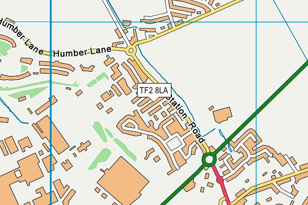 TF2 8LA map - OS VectorMap District (Ordnance Survey)