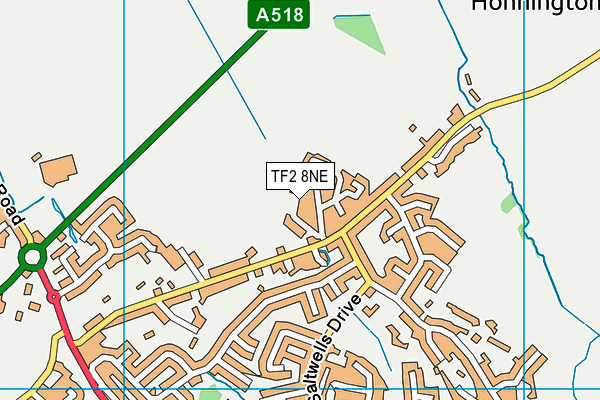 TF2 8NE map - OS VectorMap District (Ordnance Survey)