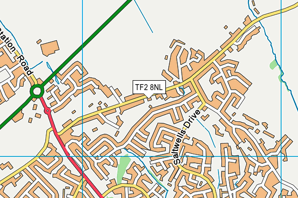 TF2 8NL map - OS VectorMap District (Ordnance Survey)